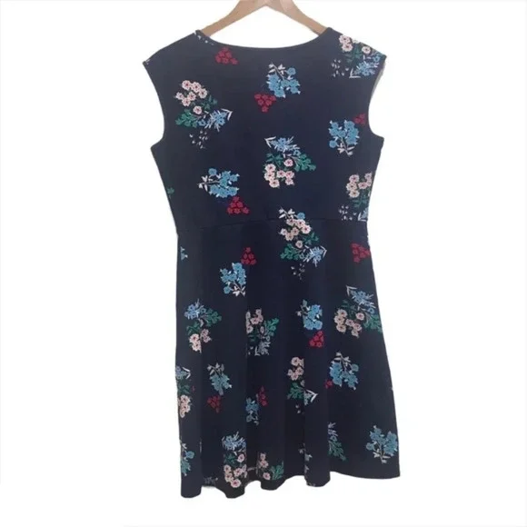 Draper James Floral Ponte A-Line Dress Navy Blue - Picture 4 of 7